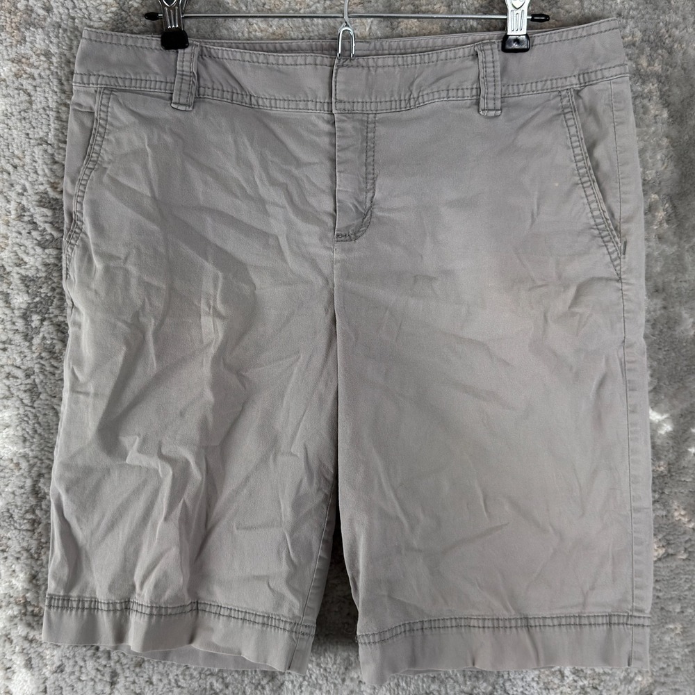 Caslon Size 8 Stretch Minimalist Casual Shorts Gray Button Zip Pocket